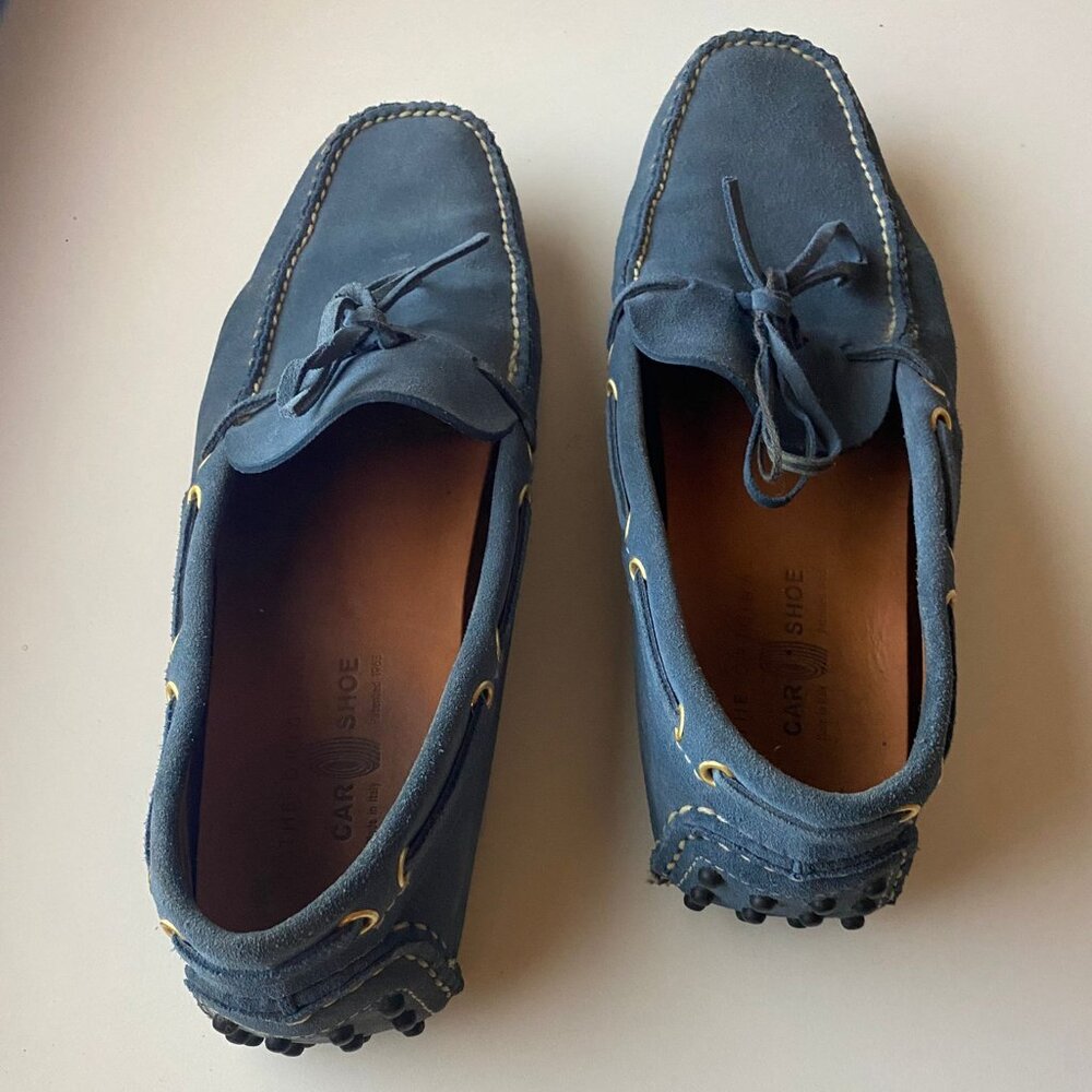 The Original Car Shoe Blue Suede Driving Loafers – Men’s Size 10 – Made in Italy